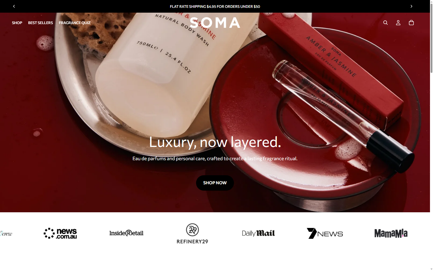 Soma Personal Care - Custom Shopify Theme Build